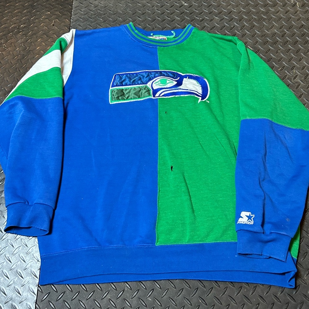 Vintage Seahawks Cut and Sew Starter Sweatshirt *Read*